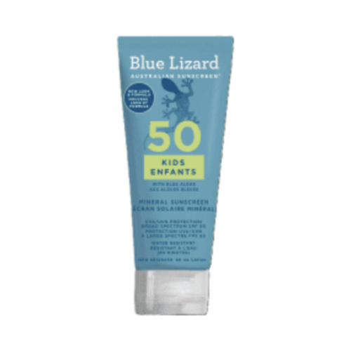 Blue Lizard Sunscreen SPF 50 Kids Lotion on white background