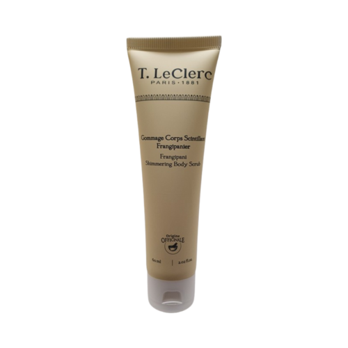 T LeClerc Frangipani Shimmering Body Scrub, 60ml/2.03 fl oz Naturally Yours T LeClerc Frangipani Shimmering Body Scrub on white background