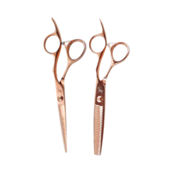 Rose Gold Shear Thinner Combo 5.5" on white background