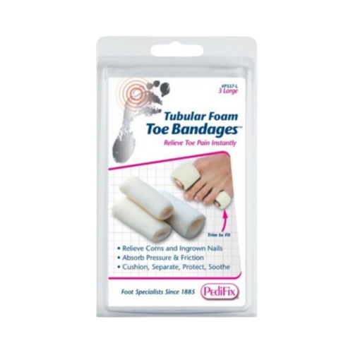 Pedifix Tubular Foam Toe Bandages - Small, 1 set Pedifix Tubular Foam Toe Bandages - Large on white background