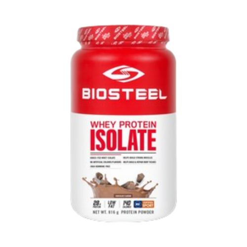 BioSteel Whey Protein Isolate Chocolate on white background