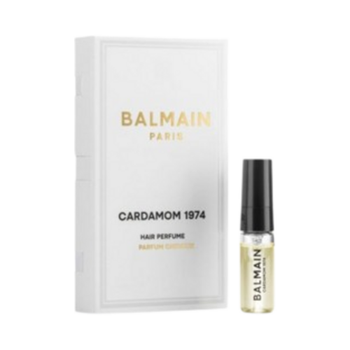 Naturally Yours BALMAIN Paris Hair Couture Hair Perfume Cardamom 1974 on white background