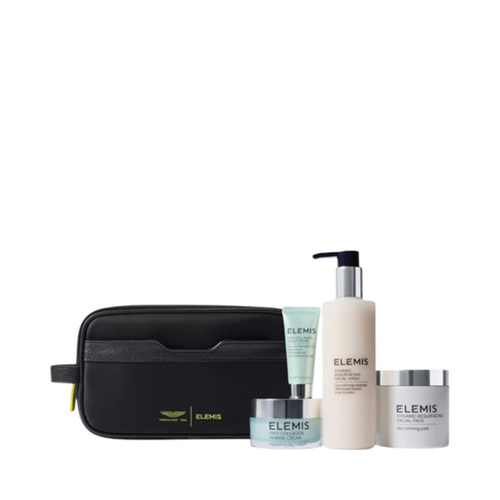 Elemis x Aston Martin Aramco Formula One Team Deluxe Skincare Collection on white background